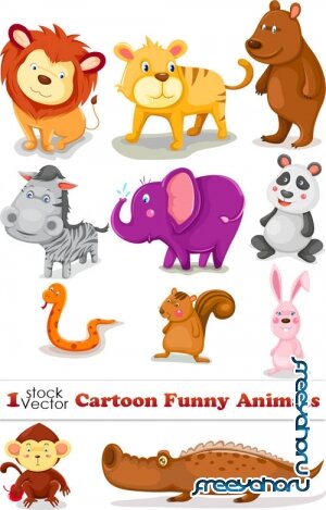 Vectors - Cartoon Funny Animals