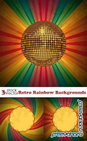 Vectors - Retro Rainbow Backgrounds