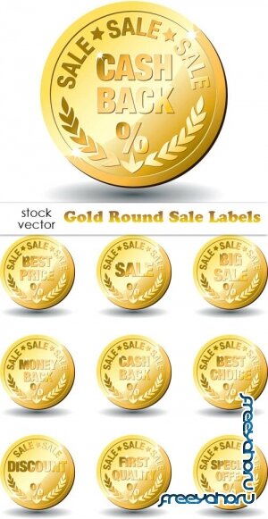  - Gold Round Sale Labels