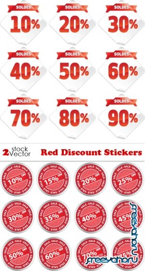 Vectors - Red Discount Stickers