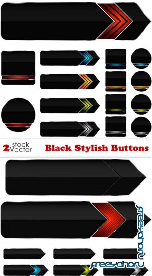 Vectors - Black Stylish Buttons
