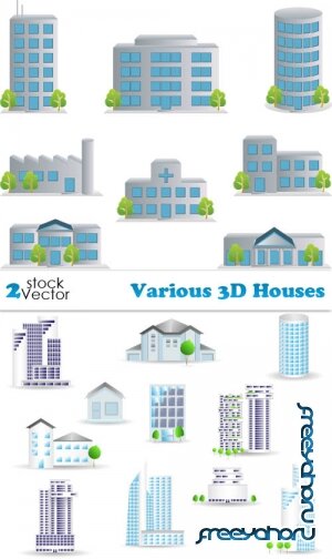 Vectors - Various 3D Houses