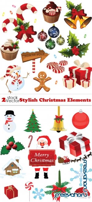 Vectors - Stylish Christmas Elements