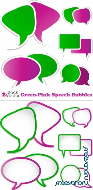 Vectors - Green-Pink Speech Bubbles