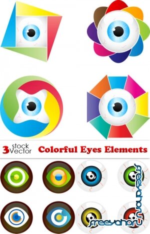 Vectors - Colorful Eyes Elements