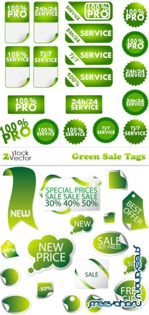 Vectors - Green Sale Tags