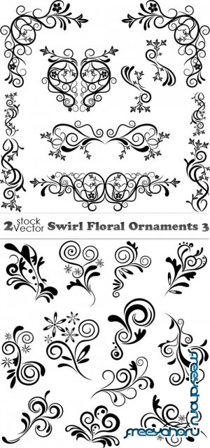 Vectors - Swirl Floral Ornaments 3