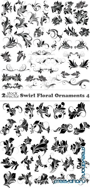 Vectors - Swirl Floral Ornaments 4