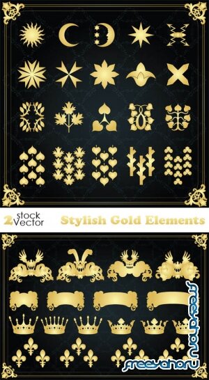 Vectors - Stylish Gold Elements