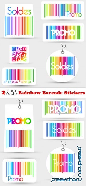 Vectors - Rainbow Barcode Stickers