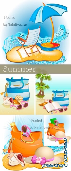 ,  ,      / Vector - Summer, beach bag, points