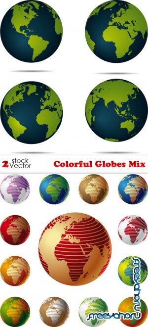 Vectors - Colorful Globes Mix
