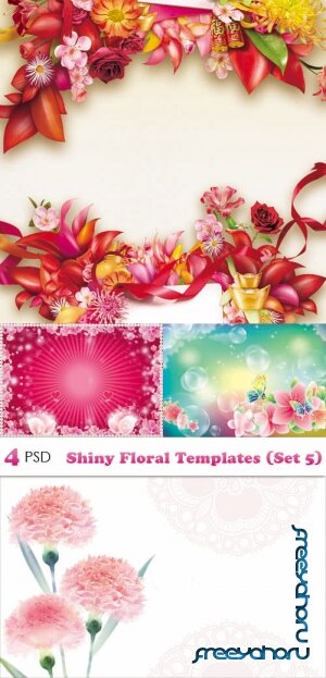 PSD - Shiny Floral Templates (Set 5)