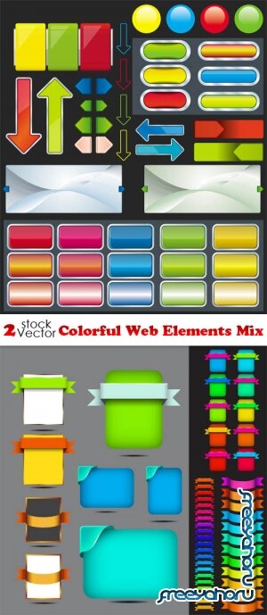 Vectors - Colorful Web Elements Mix