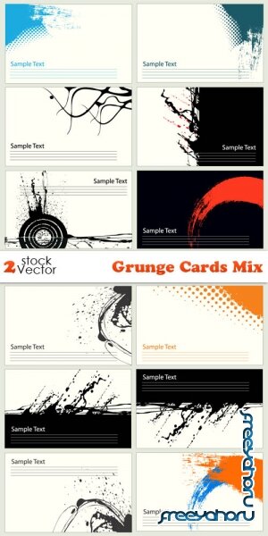 Vectors - Grunge Cards Mix