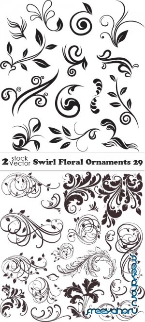 Vectors - Swirl Floral Ornaments 29