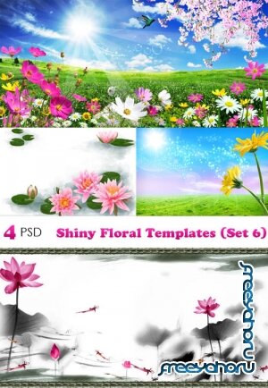 PSD - Shiny Floral Templates (Set 6)