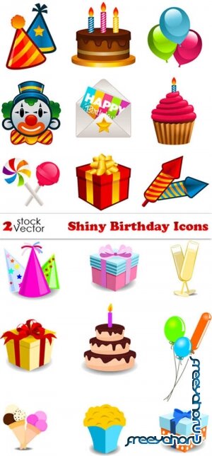Vectors - Shiny Birthday Icons