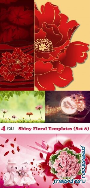 PSD - Shiny Floral Templates (Set 8)