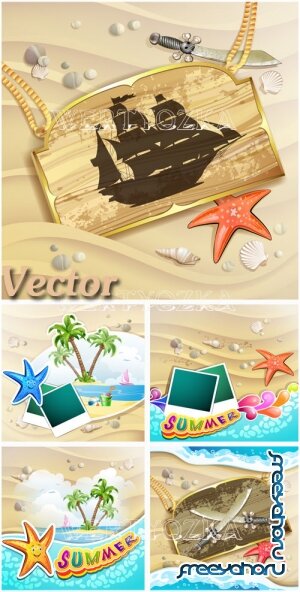     / Summer holidays on the coast of the sea - vector clipart