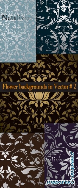     # 2 / Flower backgrounds in Vector # 2