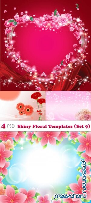PSD - Shiny Floral Templates (Set 9)