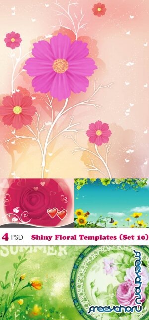PSD - Shiny Floral Templates (Set 10)