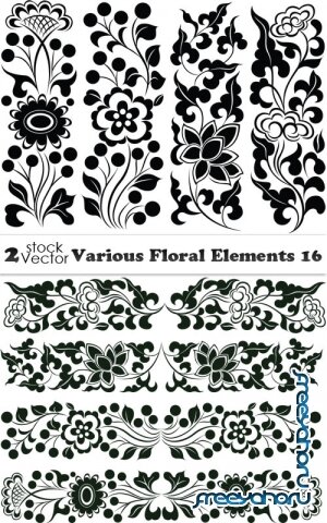Vectors - Various Floral Elements 16