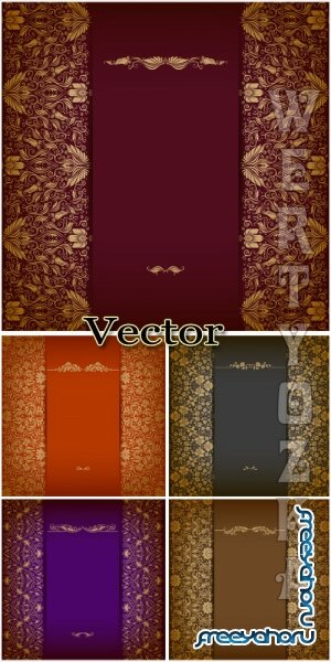      / Vector Background with golden decor