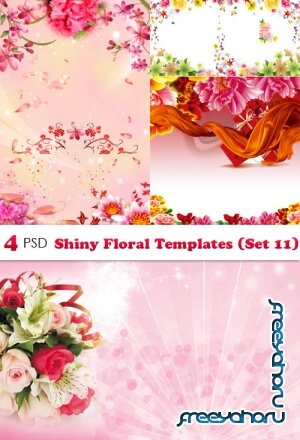 PSD - Shiny Floral Templates (Set 11)