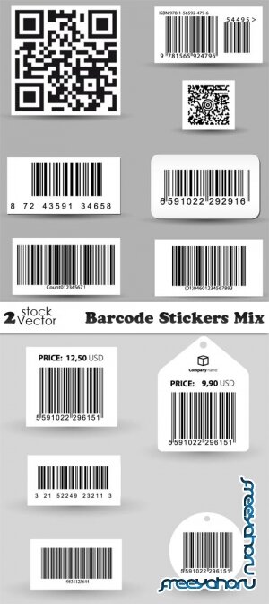 Vectors - Barcode Stickers Mix