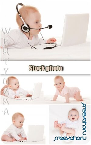     / Funny kid with a notebook - Raster clipart