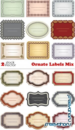 Vectors - Ornate Labels Mix