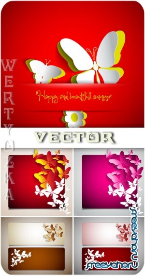    / Banners with butterflies - vector clipart