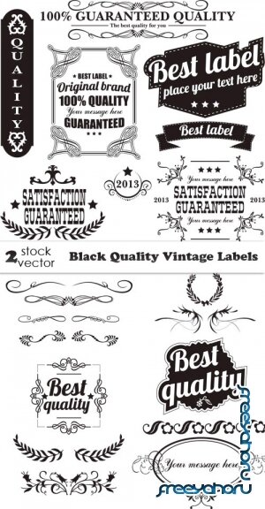 Векторный клипарт - Black Quality Vintage Labels