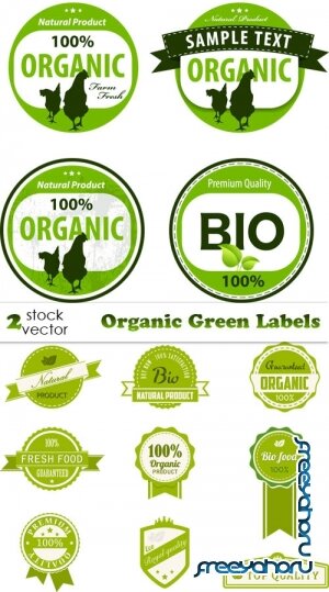 Векторный клипарт - Organic Green Labels