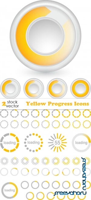 Векторный клипарт - Yellow Progress Icons