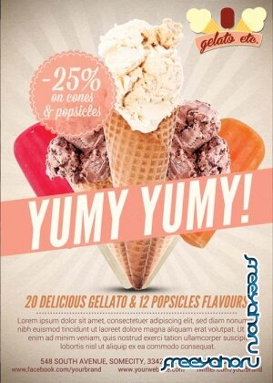 Ice Cream Shop Offer Flyer Template