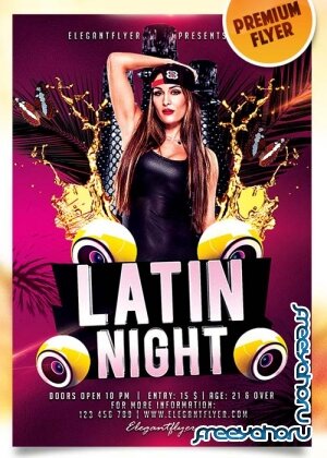 Latin Night Flyer PSD Template + Facebook Cover