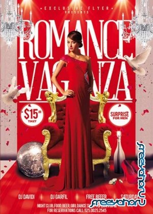 Romance Vaganza Premium Flyer Template + Facebook Cover