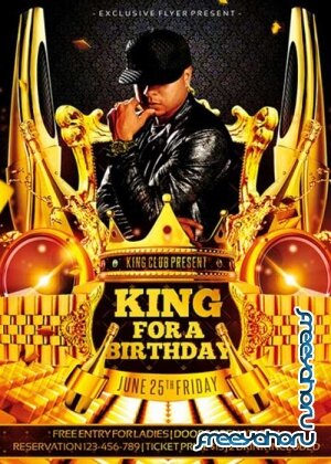 King for a Birthday Premium Flyer Template + Facebook Cover