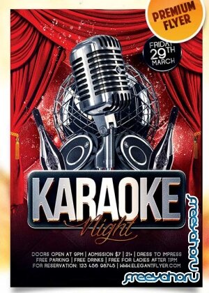 Karaoke Night Flyer PSD Template + Facebook Cover