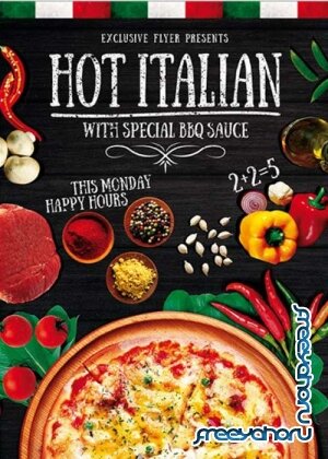 Hot Pizza Premium Flyer Template + Facebook Cover