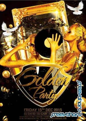 Golden Party Premium Flyer Template + Facebook Cover