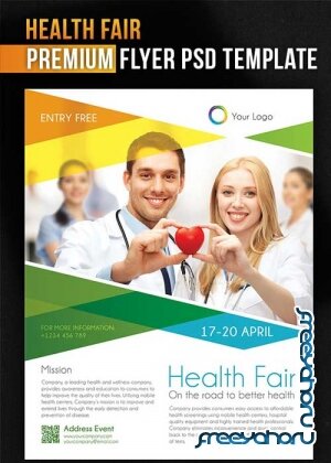 Health Fair Flyer PSD Template + Facebook Cover
