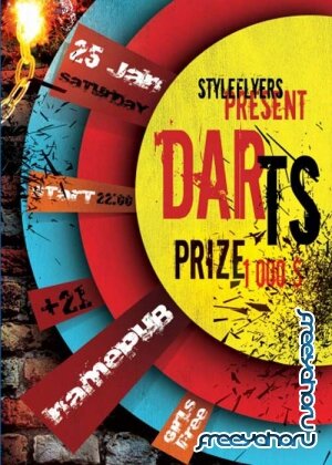 Darts V3 Flyer PSD Template + Facebook Cover