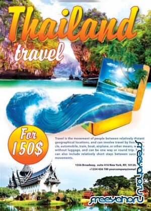 Thailand Travel Flyer PSD Template + Facebook Cover