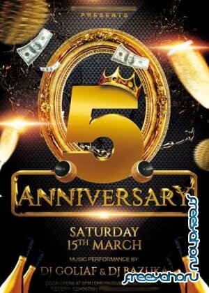 Anniversary Party V3 PSD Premium Flyer Template + Facebook Cover