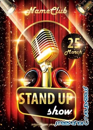 Stand Up Show V1 PSD Flyer Template with Facebook Cover