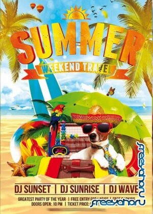 Summer V2 Holiday Travel - Premium Flyer Template + Facebook Cover